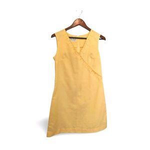 Eyelet Vee Neck Vintage 60s Lady Madeira Dress M Cotton Blend S/ less Summer